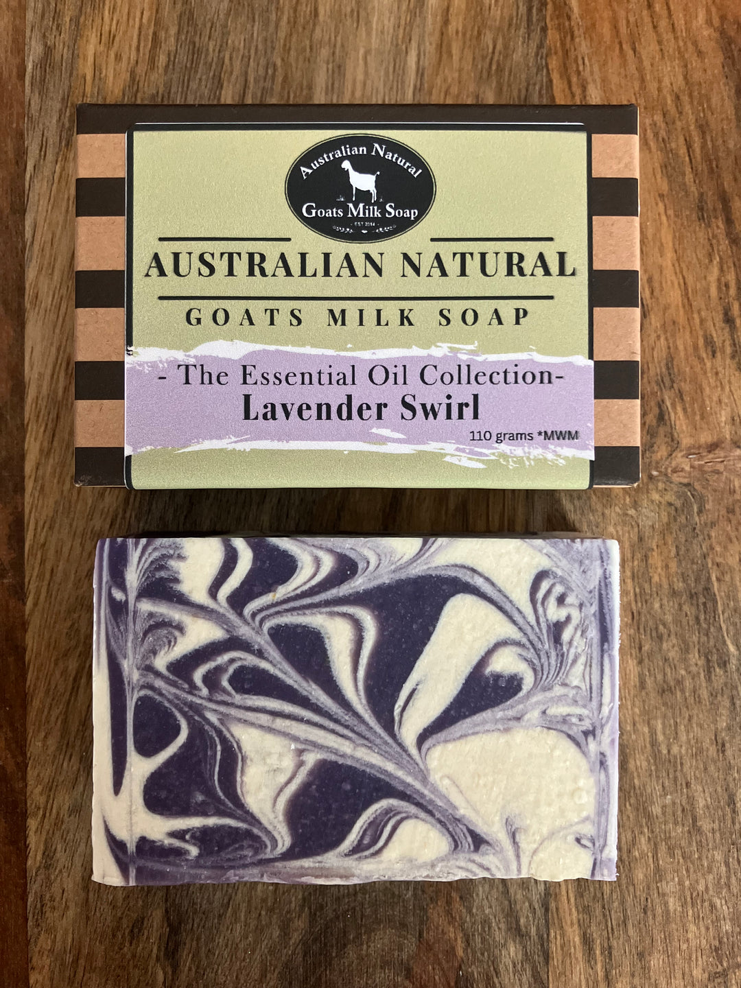 GOATS MILK SOAP - LAVENDER SWIRL - ESSENTIAL OIL BODY BAR