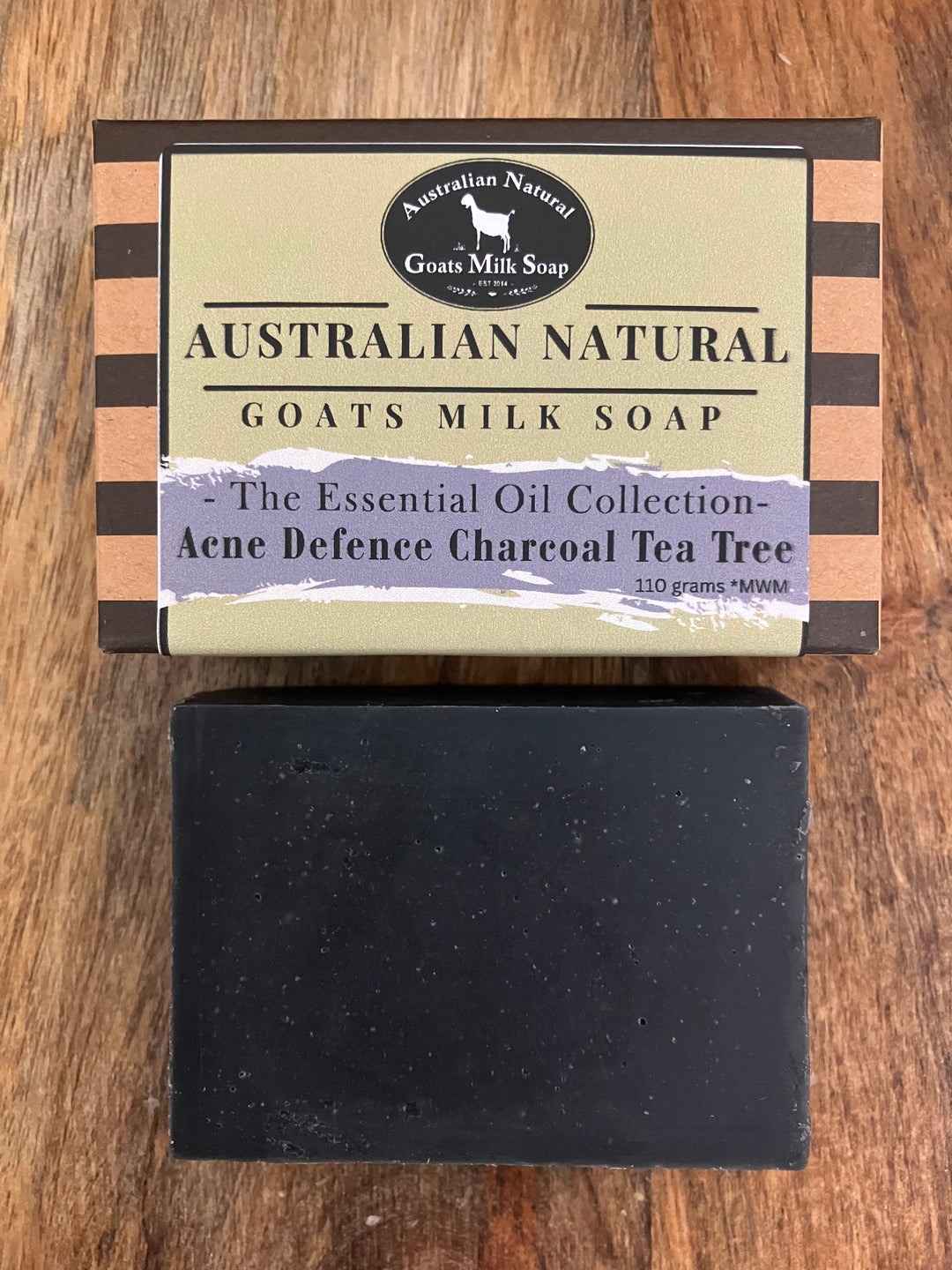 GOATS MILK SOAP - CHARCOAL & TEA TREE - ESSENTIAL OIL