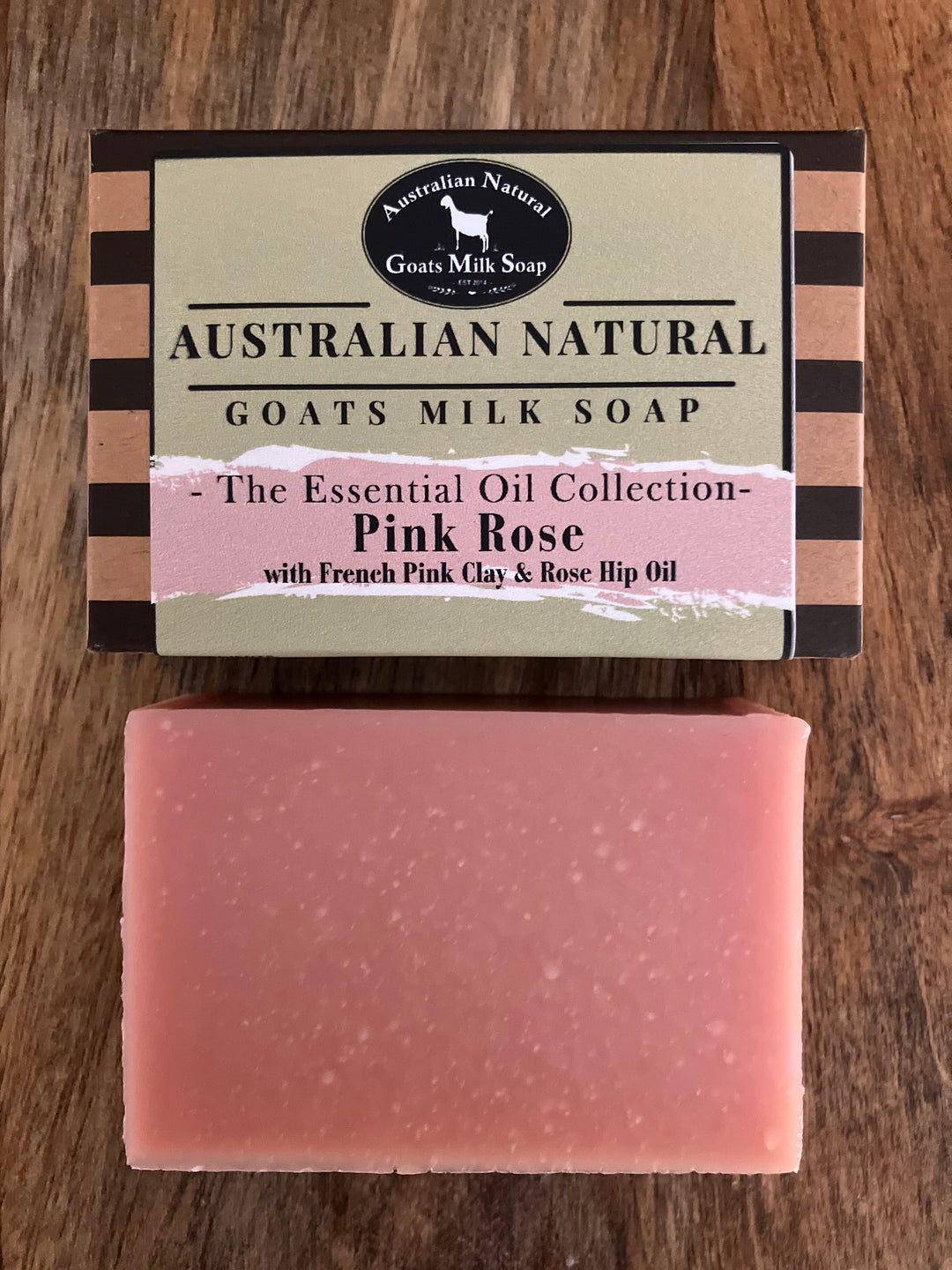 BEST GOATS MILK SOAP - ROSE GERANIUM WITH ROSE HIP OIL & PINK CLAY - ESSENTIAL OIL BODY BAR
