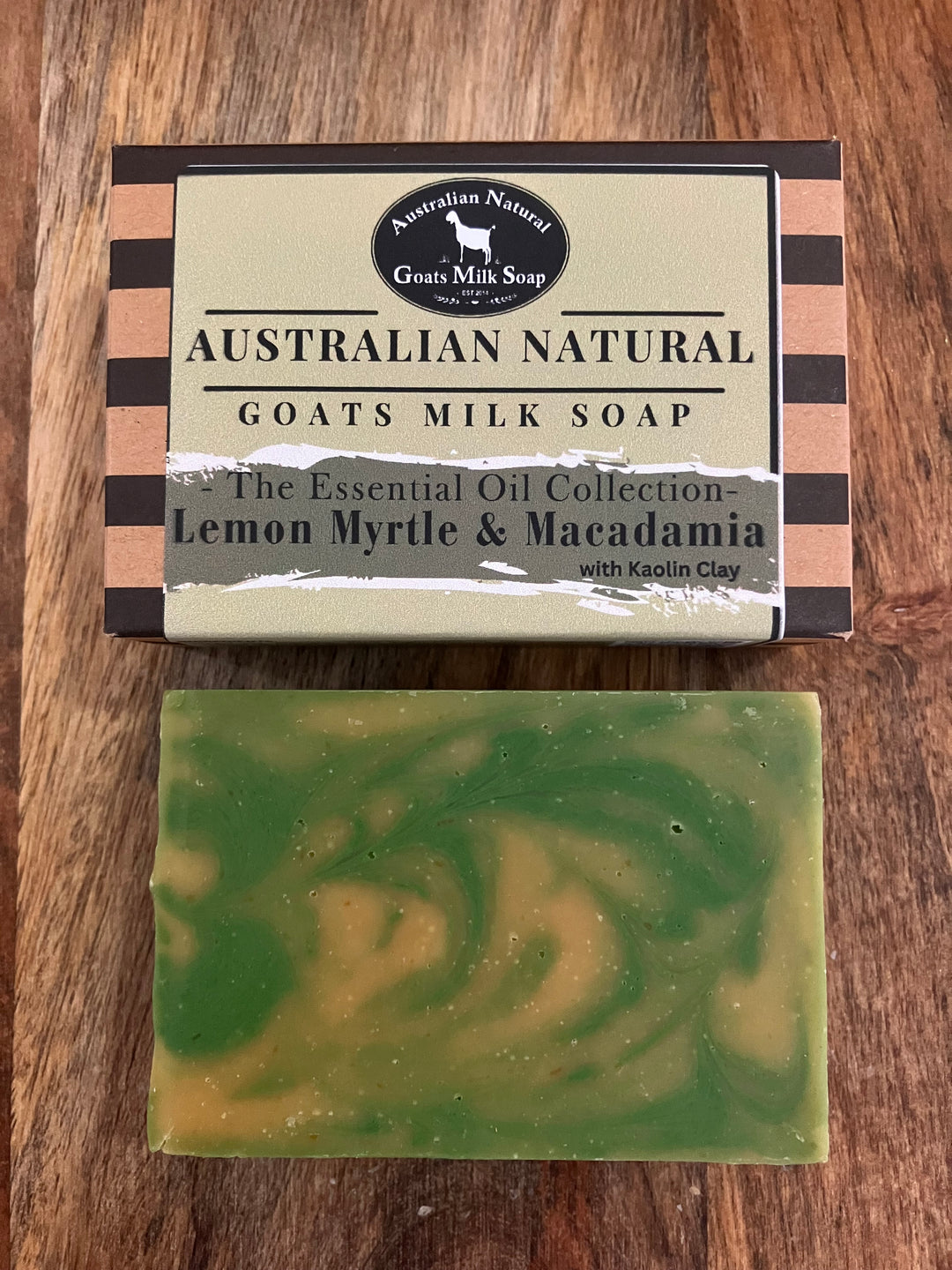 GOATS MILK SOAP - LEMON MYRTLE & MACADAMIA with Kaolin Clay- ESSENTIAL OIL BODY BAR