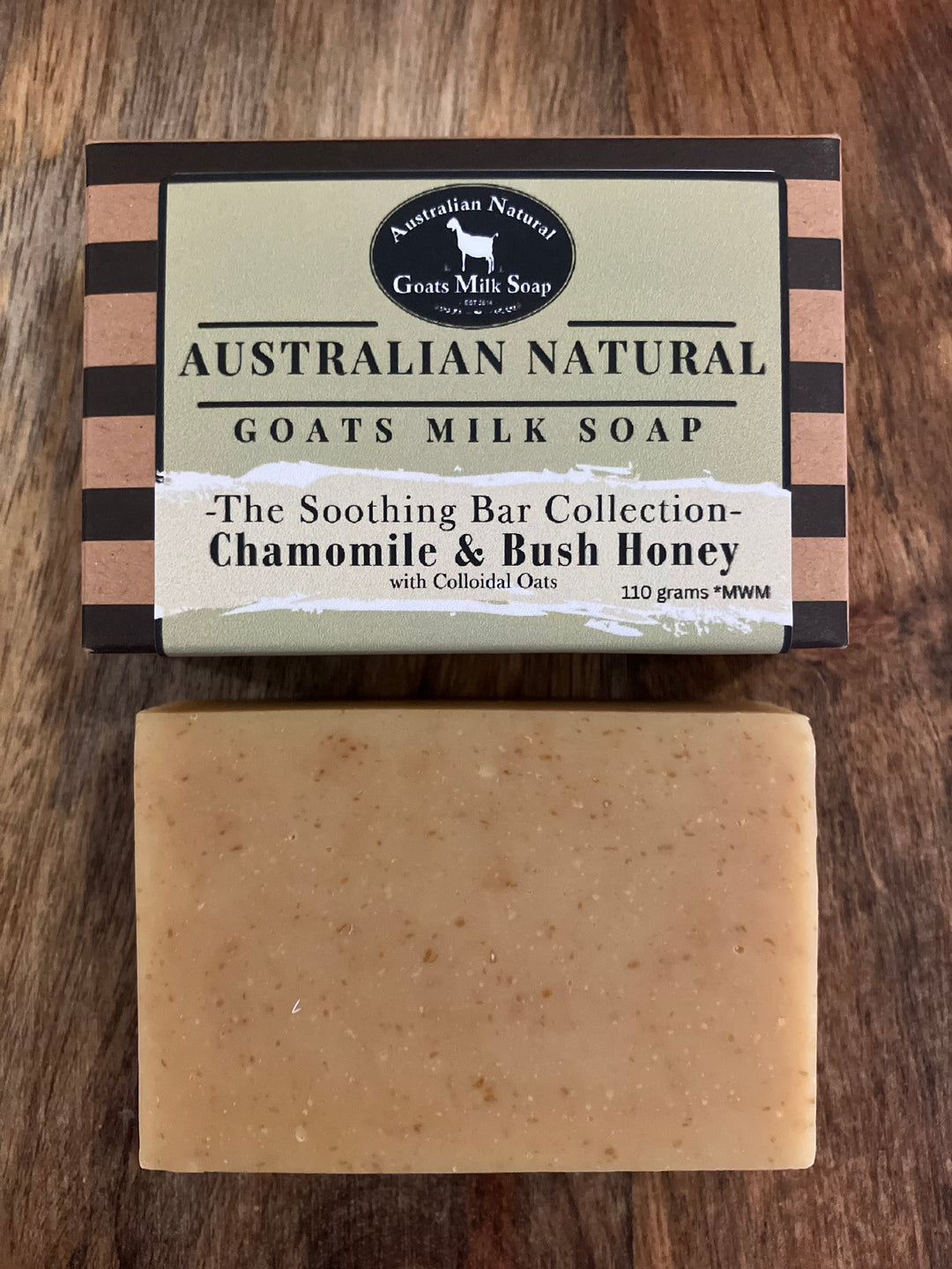 SOOTHING GOATS MILK SOAP - CHAMOMILE & BUSH HONEY WITH COLLOIDAL OATS - SENSITIVE SKIN BODY BAR