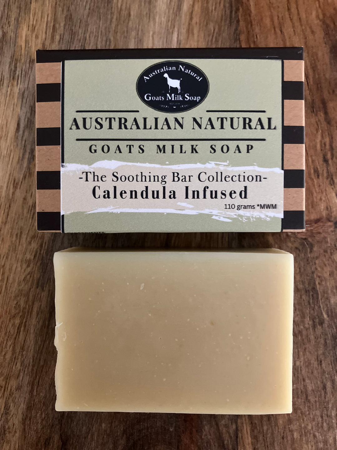 SOOTHING GOATS MILK SOAP - INFUSED CALENDULA - SENSITIVE SKIN BODY BAR