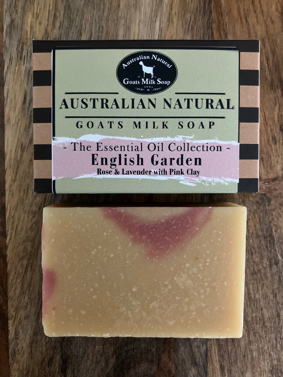 GOATS MILK SOAP - ENGLISH GARDEN -LAVENDER & ROSE GERANIUM, PINK CLAY, ROSE HIP OIL