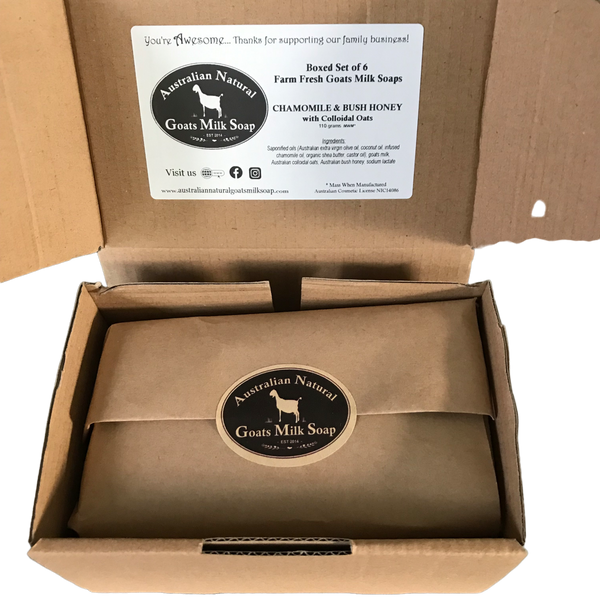 Boxed Set of 6 Nude Goat Milk Soap - Australian Natural Goats Milk Soap - Wrapped Display