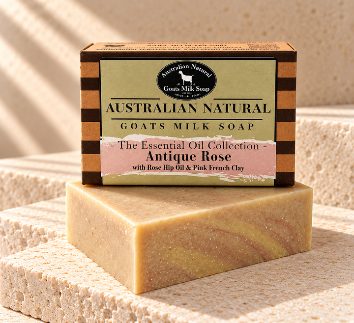 ANTIQUE ROSE, ROSE GERANIUM WITH ROSE HIP &amp; SOFT PINK CLAY | ESSENTIAL OIL