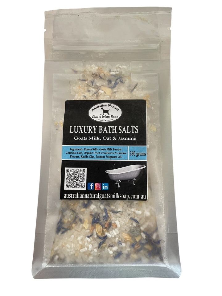 Goats Milk Bath Salts with Colloidal Oats - 250 gram Resealable Standup Bag