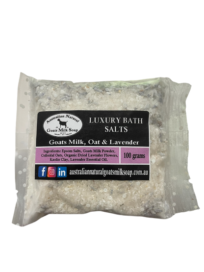 Luxury Bath Salts, Goats Milk Bath Salts, Lavender Bath Salts, sachet bath salts