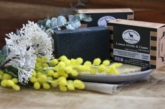 Charcoal Lemon Myrtle and Aussie Gum - Essential Oils - Australian Natural Goats Milk Soap