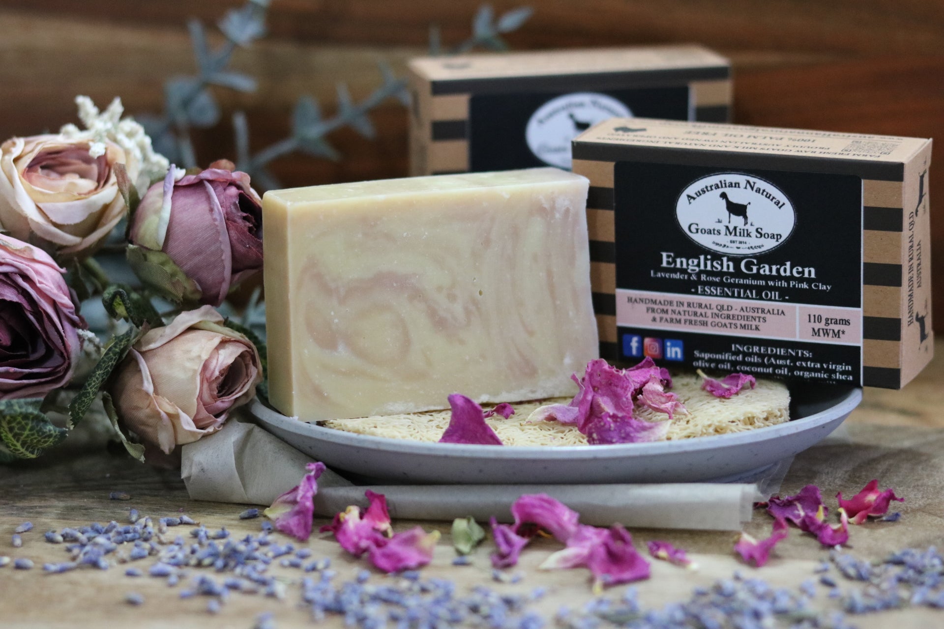 English Garden (Rose and Lavender Blend) - essential Oil - Australian Natural Goats Milk Soap