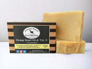 UNSCENTED ELEGANCE: BEST GOATS MILK SOAP with Organic Hemp Seed Oil &amp; Vitamin E for Sensitive Skin - Unboxed and Boxed