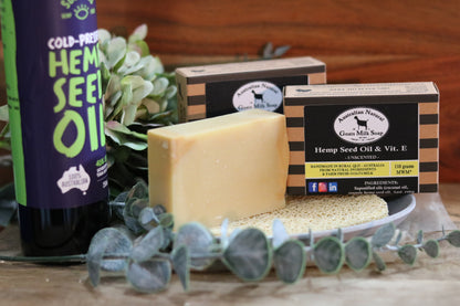 Hemp Seed Oil & Vit E - Unscented - Australian Natural Goats Milk Soap 