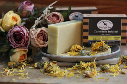 Infused Calendula - Unscented - Australian Natural Goats Milk Soap
