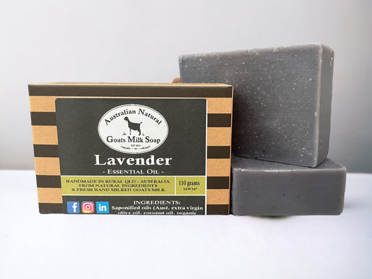 Lavender Goats Milk Soap unboxed
