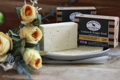 Lemon and Poppy Seed Exfoliating Goats Milk Soap 