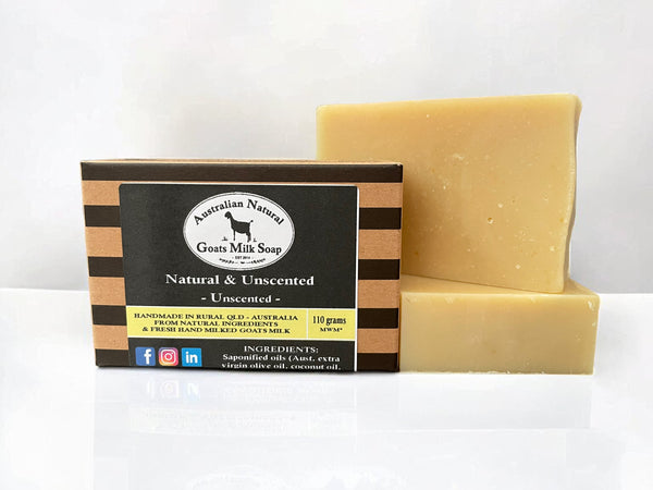SOOTHING GOATS MILK SOAP - NATURAL &amp; UNSCENTED UNSCENTED BODY BAR