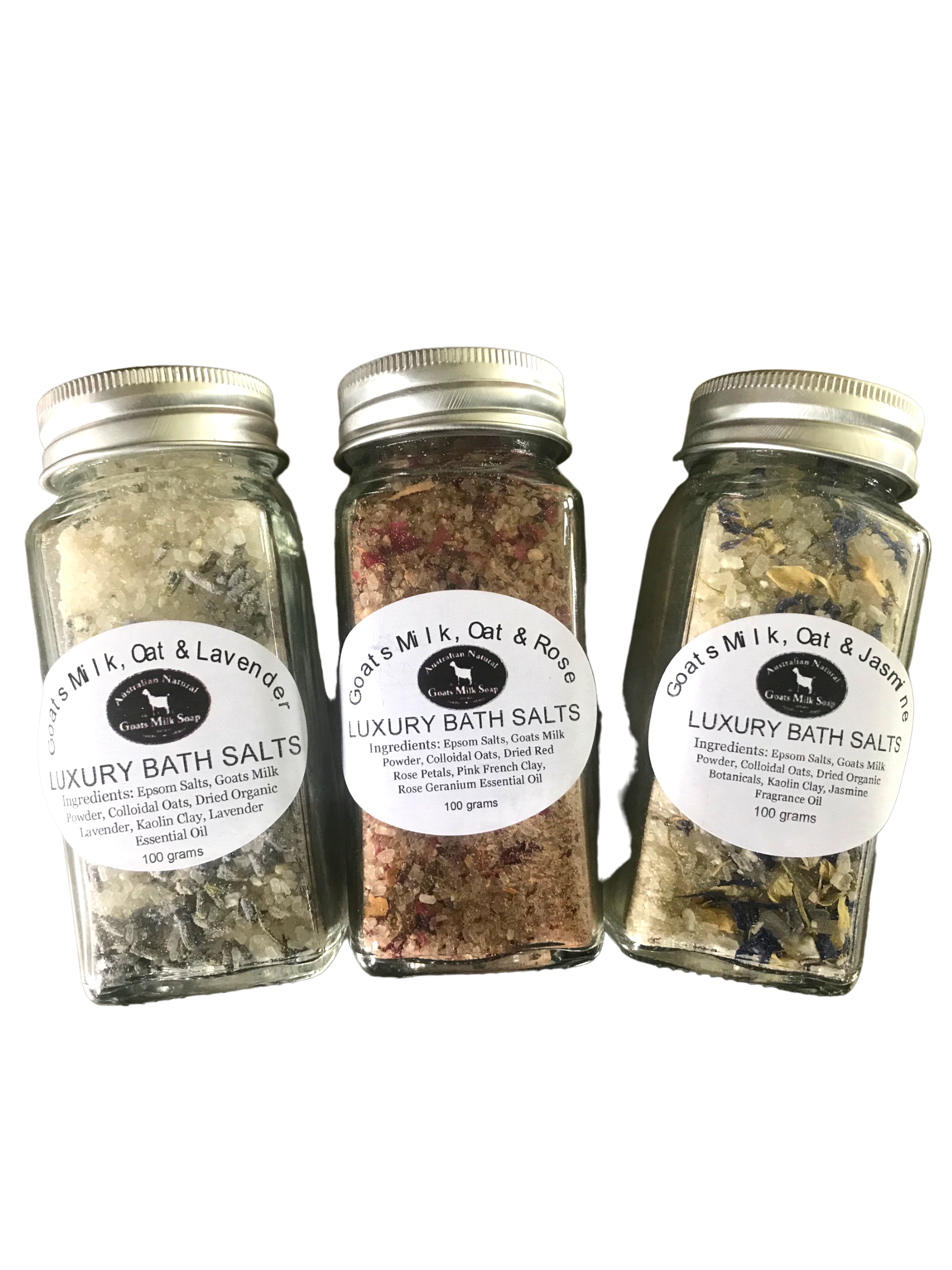 Goats Milk Bath Salts with Colloidal Oats - 3 pack Bottle