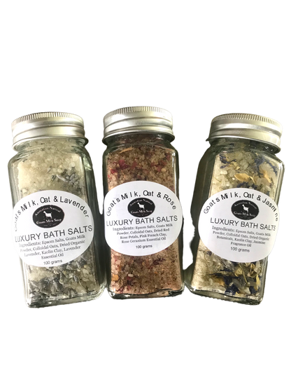 Goats Milk Bath Salts with Colloidal Oats - 3 pack Bottle