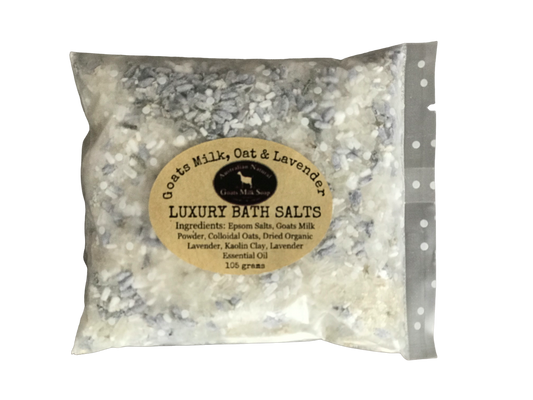 Goats Milk Bath Salts with Colloidal Oats - Lavender - Easy Tear Pouch