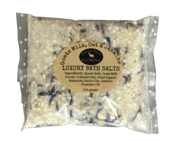 Goats Milk Bath Salts with Colloidal Oats - Jasmine - Easy Tear Pouch